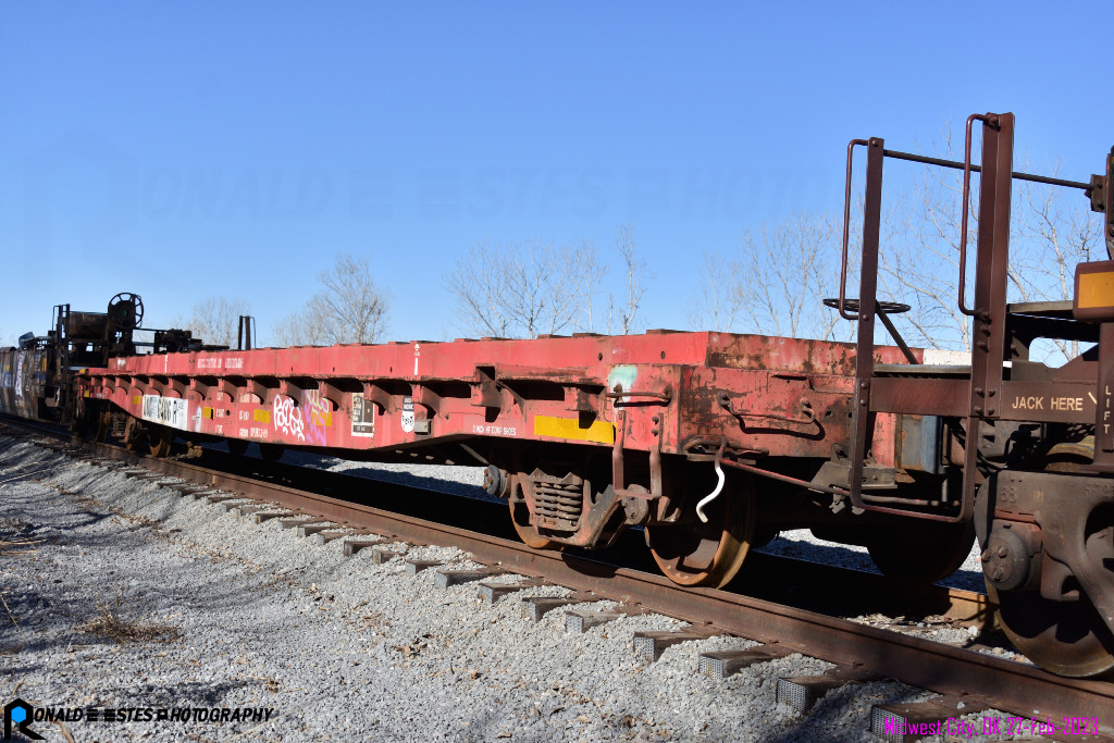 PRN2023020197_499 27-Feb-2023 Arkansas Oklahoma AOK 6486 Flat Car specialty MOW Wheel Loading 57’ 11” BLT/NEW 02-1965